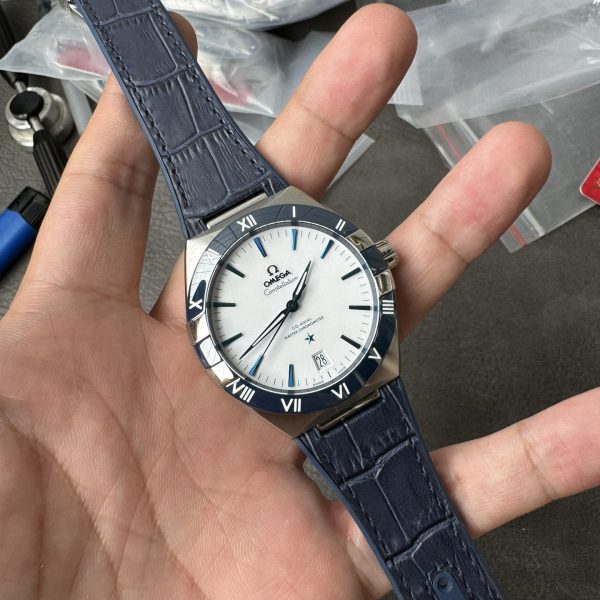 VS Factory Omega Constellation Master Chronometer 41mm White Dial Blue Ceramic Bezel… — detail view 5