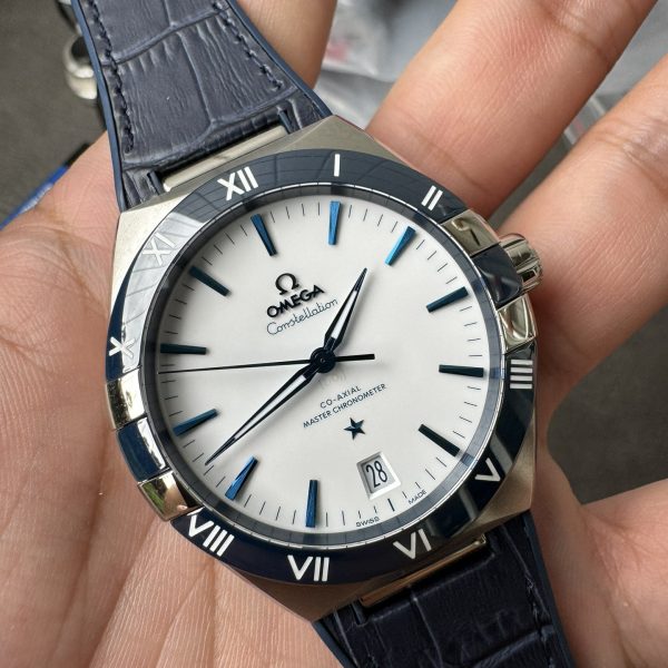 VS Factory Omega Constellation Master Chronometer 41mm White Dial Blue Ceramic Bezel… — detail view 2
