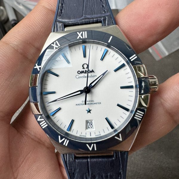 VS Factory Omega Constellation Master Chronometer 41mm White Dial Blue Ceramic Bezel… — detail view 3
