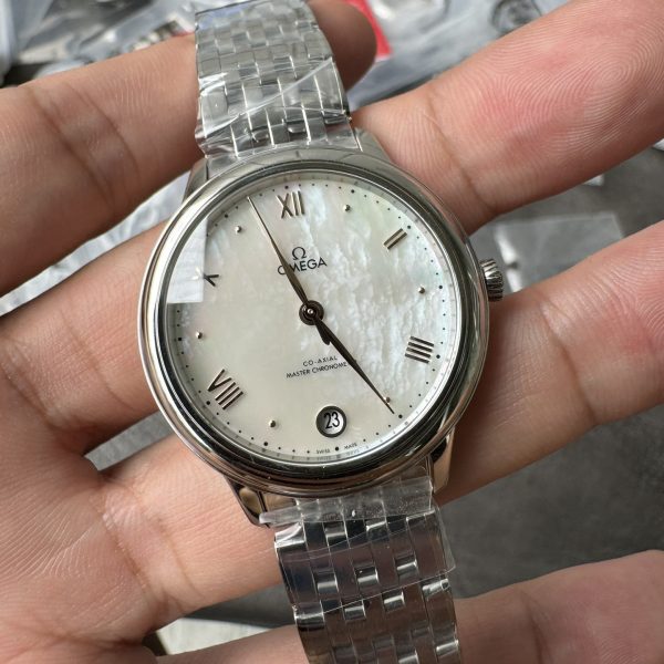 VS Factory Omega De Ville Prestige 34mm Mother-of-Pearl Dial (434.10.34.20.05.001) — front product view