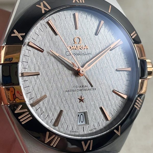 VS Factory Omega Constellation 41mm Two-Tone Sedna Gold Black Ceramic Bezel Silk Dial… — detail view 3