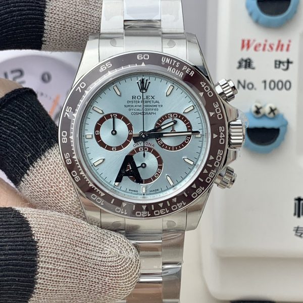 VS Factory Rolex Cosmograph Daytona “Ice Blue” Platinum (126506) — detail view 1