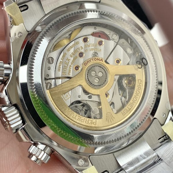 VS Factory Rolex Cosmograph Daytona “Platona” Ice Blue Baguette Diamond Dial (126506) — detail view 5