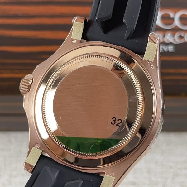 VS Factory Rolex Yacht-Master 40mm Rose Gold Matte Black Dial Ceramic Bezel Oysterflex Strap (126655) — detail view 6