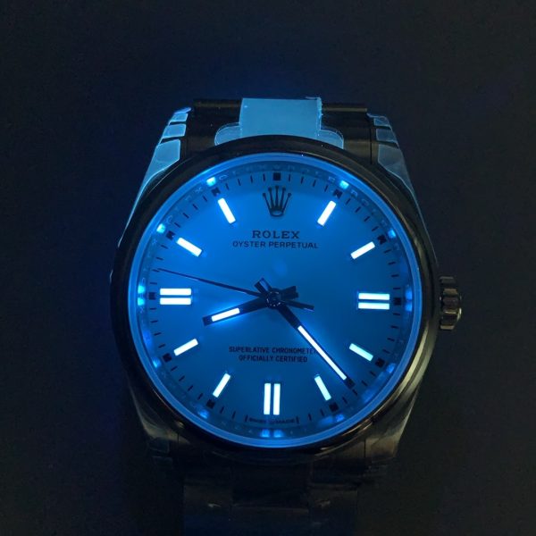 VS Factory Rolex Oyster Perpetual 36mm Turquoise “Tiffany” Blue Dial Smooth Bezel Oyster Bracelet… — detail view 5