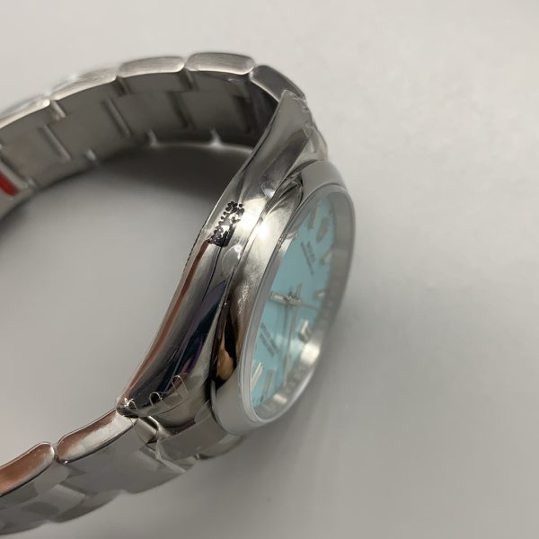 VS Factory Rolex Oyster Perpetual 36mm Turquoise “Tiffany” Blue Dial Smooth Bezel Oyster Bracelet… — detail view 4