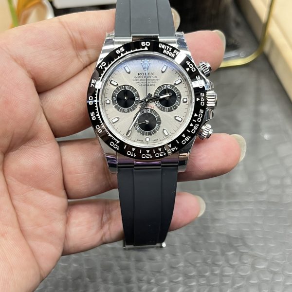 VS Factory Rolex Cosmograph Daytona “Grey Ghost” Slate Dial Rubber Strap (116519LN) — front product view