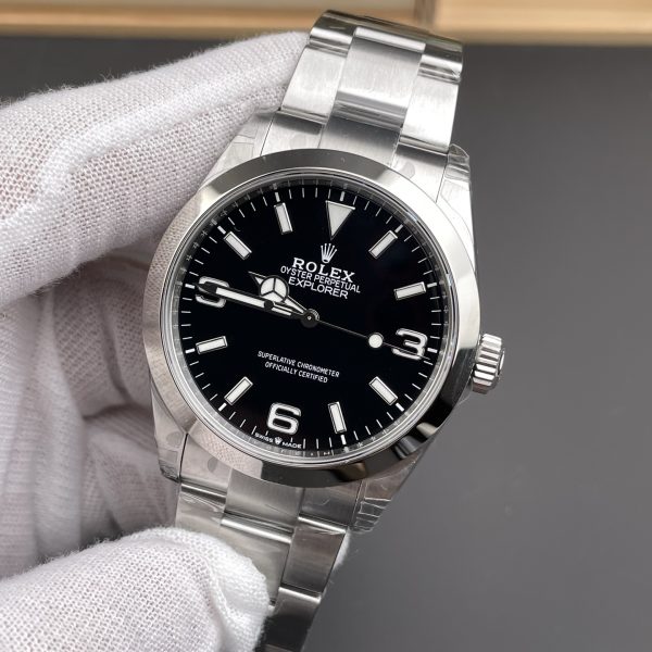 VS Factory Rolex Explorer 40mm Black “3-6-9” Dial Smooth Bezel Oyster Bracelet (224270) — detail view 3