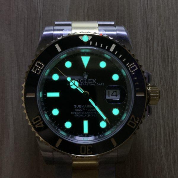 VS Factory Rolex Submariner Date “Two-Tone Black” 18K Yellow Gold 41mm (126613LN) — detail view 9