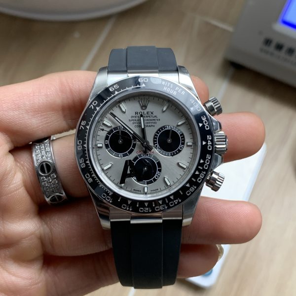 VS Factory Rolex Cosmograph Daytona “Grey Ghost” Slate Dial Rubber Strap (126519LN) — front product view