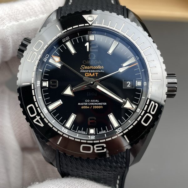 VS Factory Omega Seamaster Planet Ocean 600M GMT 45.5mm “Deep Black” (215.92.46.22.01.001) — detail view 3