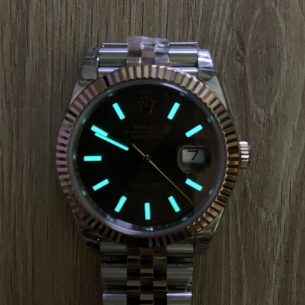 VS Factory Rolex Datejust 41mm Two-Tone Rose Gold Chocolate Dial Jubilee Bracelet (126331) — detail view 9