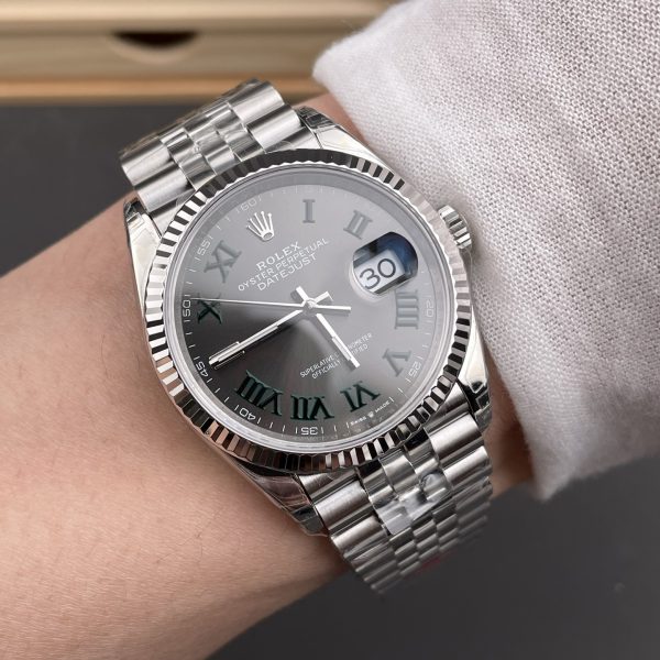 VS Factory Rolex Datejust 36mm “Wimbledon” Dial Jubilee Bracelet (126234) — detail view 9