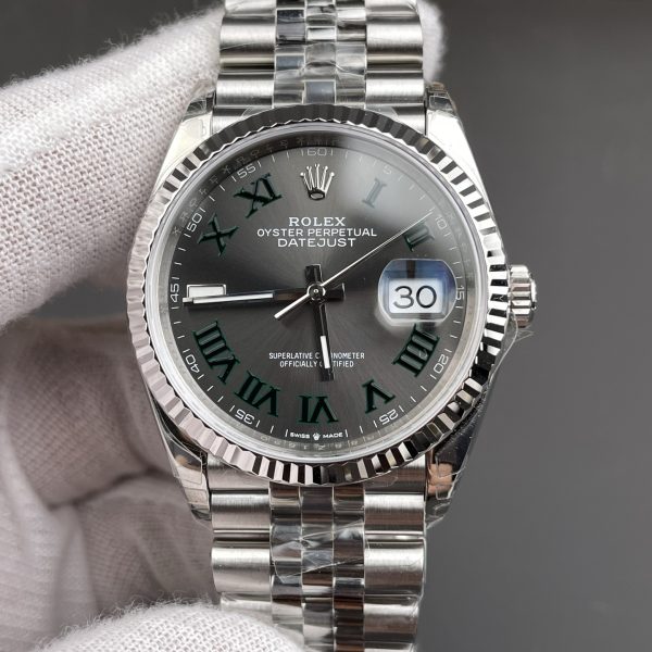 VS Factory Rolex Datejust 36mm “Wimbledon” Dial Jubilee Bracelet (126234) — detail view 2