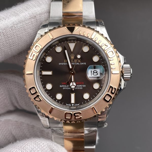 VS Factory Rolex Yacht-Master 40mm Two-Tone Rose Gold Chocolate Dial Rose Gold Bezel Oyster Bracelet… — detail view 3
