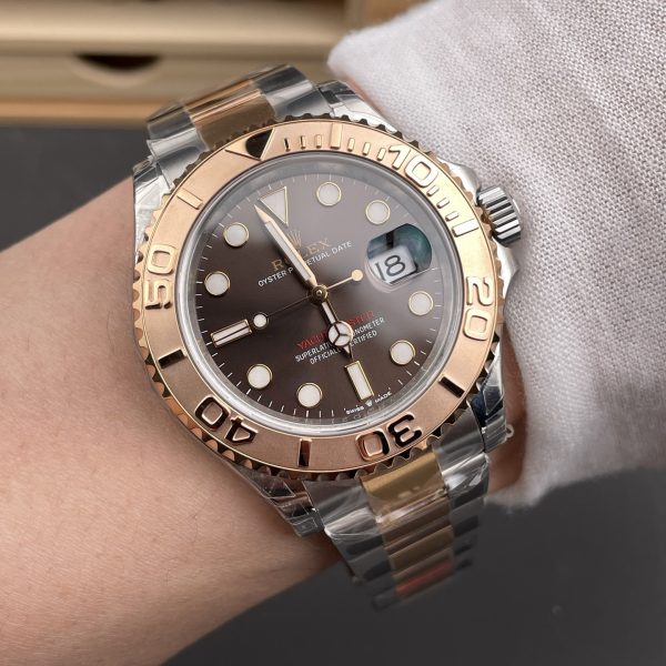 VS Factory Rolex Yacht-Master 40mm Two-Tone Rose Gold Chocolate Dial Rose Gold Bezel Oyster Bracelet… — detail view 4