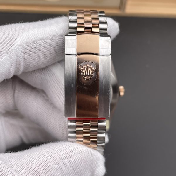 VS Factory Rolex Datejust 36mm Two-Tone Rose Gold Slate Grey”Wimbledon” Dial Fluted Bezel Jubilee… — detail view 8