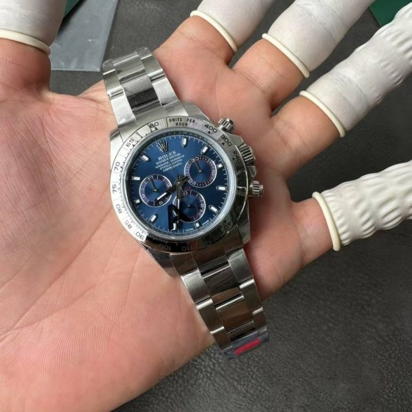 VS Factory Rolex Cosmograph Daytona White Gold Blue Dial (116509) — detail view 4