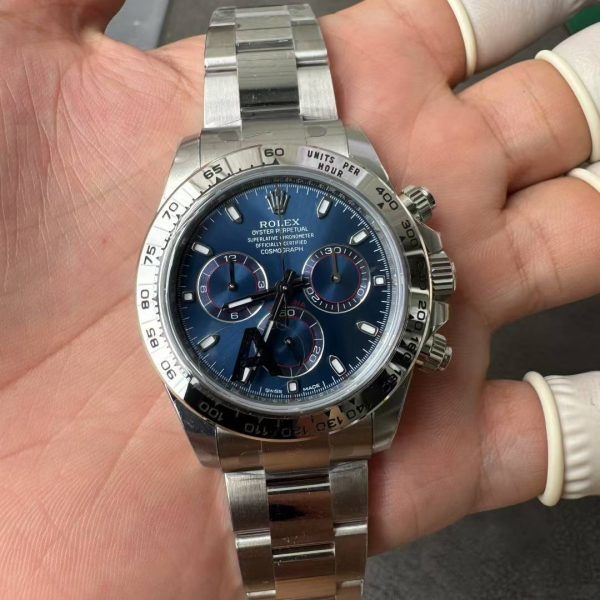 VS Factory Rolex Cosmograph Daytona White Gold Blue Dial (116509) — detail view 3