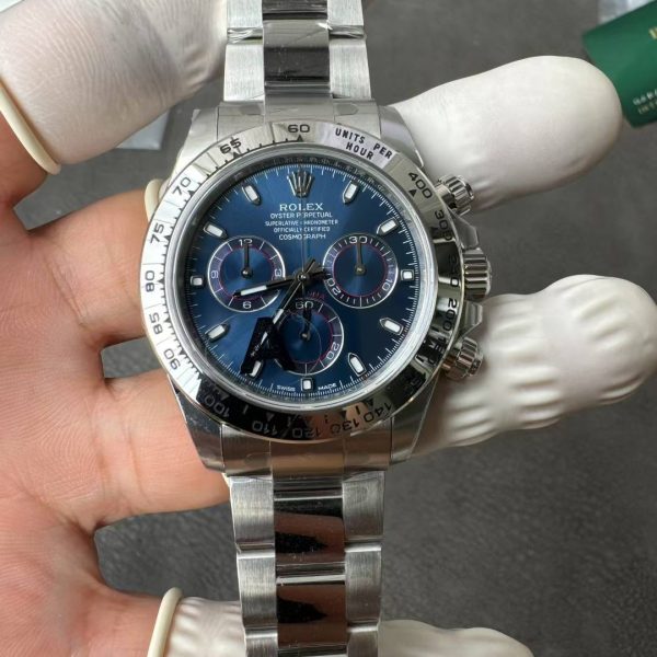 VS Factory Rolex Cosmograph Daytona White Gold Blue Dial (116509) — detail view 2