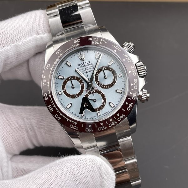 VS Factory Rolex Cosmograph Daytona “Ice Blue” Platinum (116506) — detail view 3