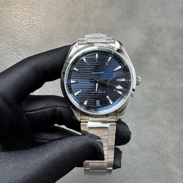 VS Factory Omega Seamaster Aqua Terra 150M 41mm Blue Teak Dial Smooth Bezel (220.10.41.21.03.001) –… — front product view