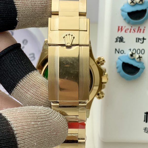 VS Factory Rolex Cosmograph Daytona Full Yellow Gold “John Mayer” Green Dial (116508) — detail view 6