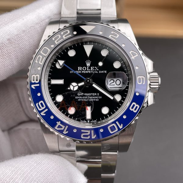 VS Factory Rolex GMT-Master II “Batman” Black/Blue Ceramic Bezel Oyster Bracelet (m126710blnr-0003) — detail view 2