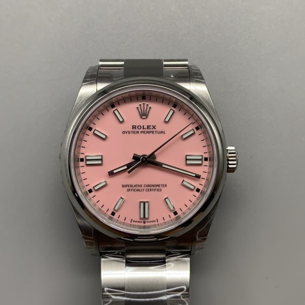 VS Factory Rolex Oyster Perpetual 36mm “Candy Pink”Dial Smooth Bezel Oyster Bracelet (126000) — detail view 1