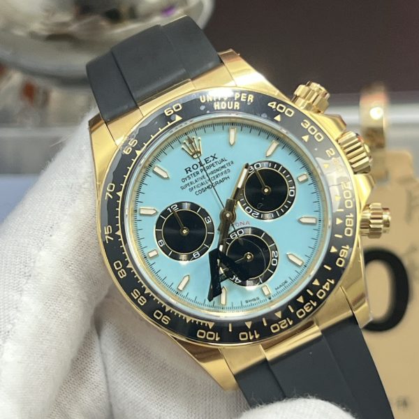 VS Factory Rolex Cosmograph Daytona “Tiffany” Turquoise Dial Rubber Strap (126518LN) — detail view 2