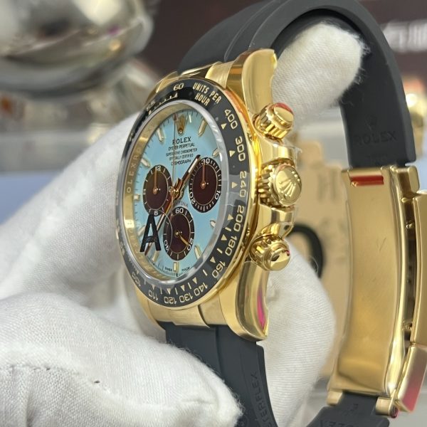 VS Factory Rolex Cosmograph Daytona “Tiffany” Turquoise Dial Rubber Strap (126518LN) — detail view 5