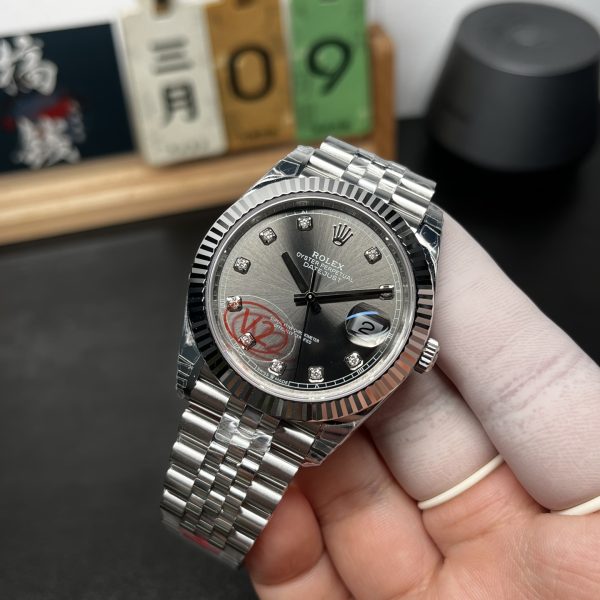 VS Factory Rolex Datejust 36mm Sunburst Slate Diamond Dial Jubilee Bracelet (126234) — detail view 2