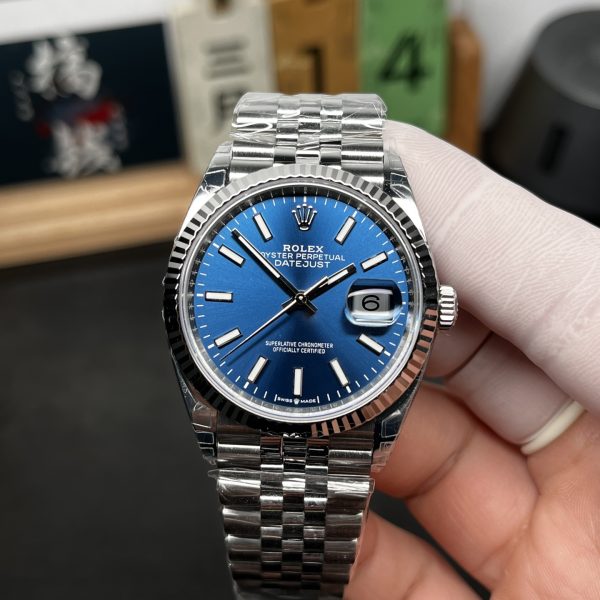 VS Factory Rolex Datejust 36mm Sunburst Blue Dial Jubilee Bracelet (126234) — front product view