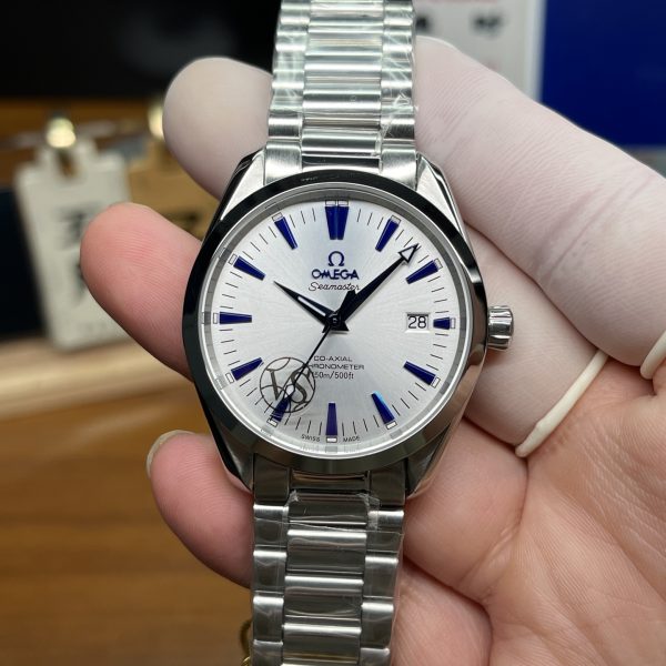 VS Factory Omega Seamaster Aqua Terra 150M 39.2mm Silver Dial Blued Hour Markers and Hands Smooth Bezel… — front product view