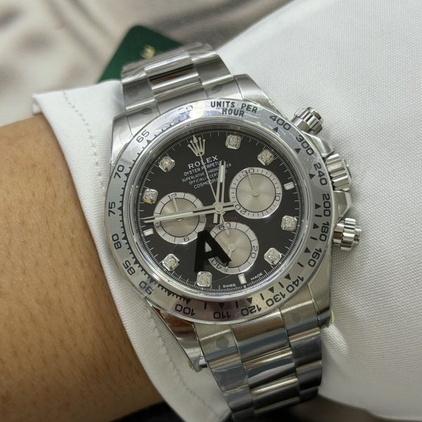 VS Factory Rolex Cosmograph Daytona 40mm Black Diamond Dial (126509) — detail view 2