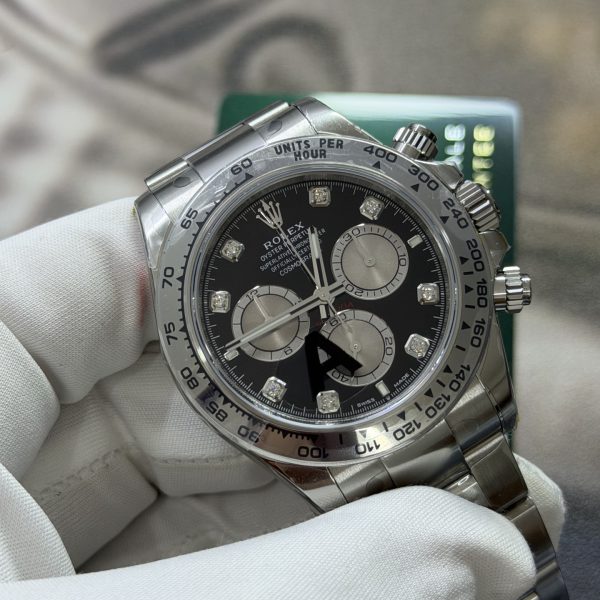 VS Factory Rolex Cosmograph Daytona 40mm Black Diamond Dial (126509) — detail view 3