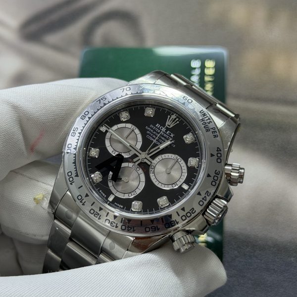 VS Factory Rolex Cosmograph Daytona 40mm Black Diamond Dial (126509) — detail view 4