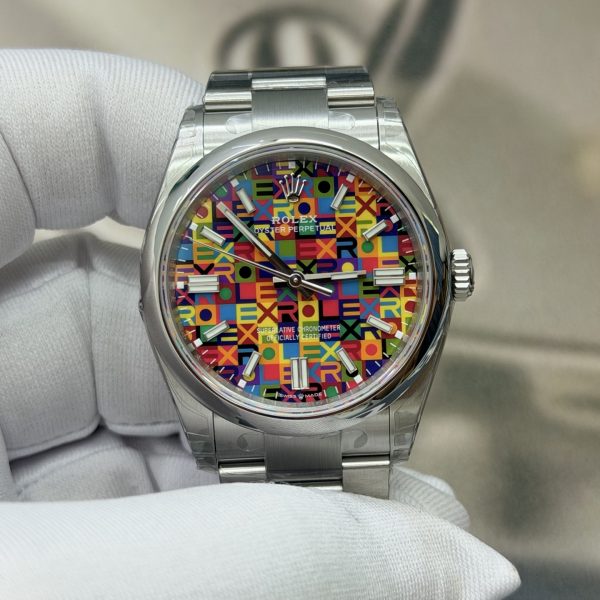 VS Factory Rolex Oyster Perpetual 36 Multicolour Dial Smooth Bezel Oyster Bracelet (126000) — front product view