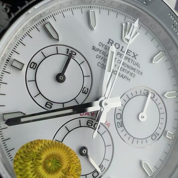 VS Factory Rolex Cosmograph Daytona 40mm “Panda” White Dial Exhibition Caseback (126502LN) — detail view 4