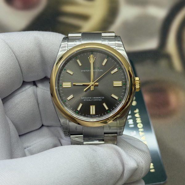 VS Factory Rolex Oyster Perpetual 36 Gradient Green Dial “100 Years” Edition (136003) — front product view