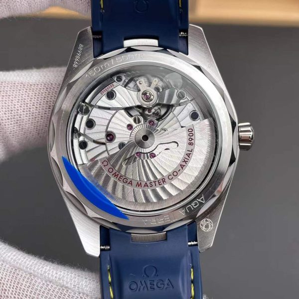 VS Factory Omega Seamaster Aqua Terra 150M 41mm Blue Dial Smooth Bezel Yellow Seconds Hand… — detail view 5