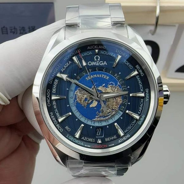 VS Factory Omega Seamaster Aqua Terra Worldtimer 43mm Ref. 220.10.43.22.03.001 — front product view