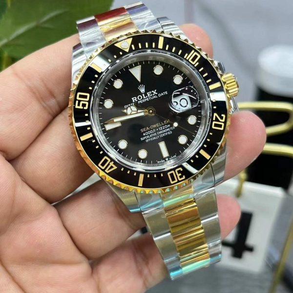 VS Factory Rolex Sea-Dweller 43mm Two-Tone Yellow Gold Black Dial Ceramic Bezel Oyster Bracelet (126603) — detail view 2
