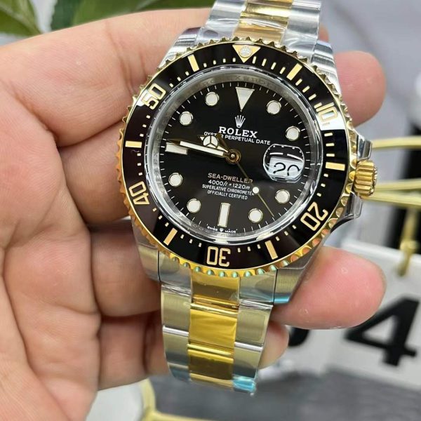 VS Factory Rolex Sea-Dweller 43mm Two-Tone Yellow Gold Black Dial Ceramic Bezel Oyster Bracelet (126603) — detail view 3