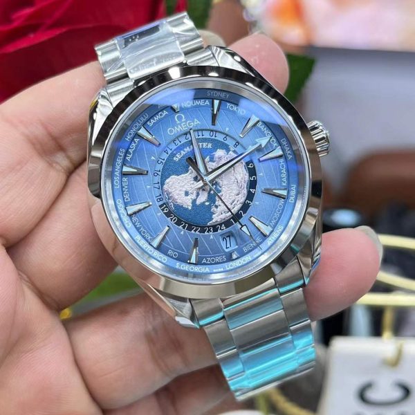 VS Factory Omega Seamaster Aqua Terra 150M Worldtimer 43mm “Summer Blue” 75th Anniversary… — detail view 3