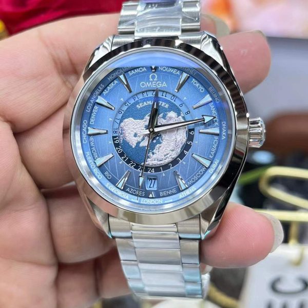 VS Factory Omega Seamaster Aqua Terra 150M Worldtimer 43mm “Summer Blue” 75th Anniversary… — detail view 4
