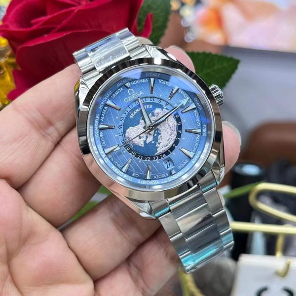 VS Factory Omega Seamaster Aqua Terra 150M Worldtimer 43mm “Summer Blue” 75th Anniversary… — detail view 8