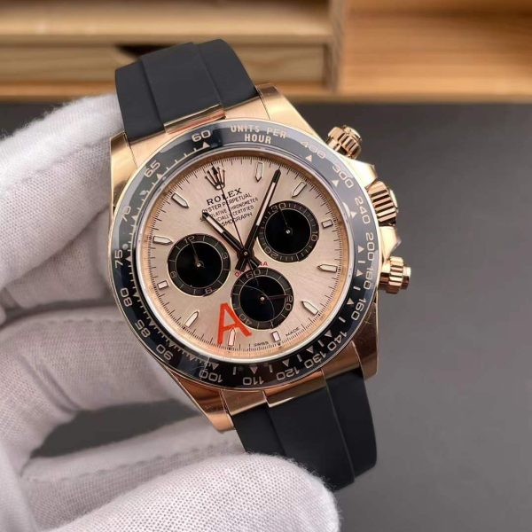 VS Factory Rolex Cosmograph Daytona 40mm Sundust Dial Everose Gold Rubber Strap (126515LN) — detail view 1