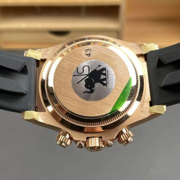 VS Factory Rolex Cosmograph Daytona 40mm Sundust Dial Everose Gold Rubber Strap (126515LN) — detail view 8