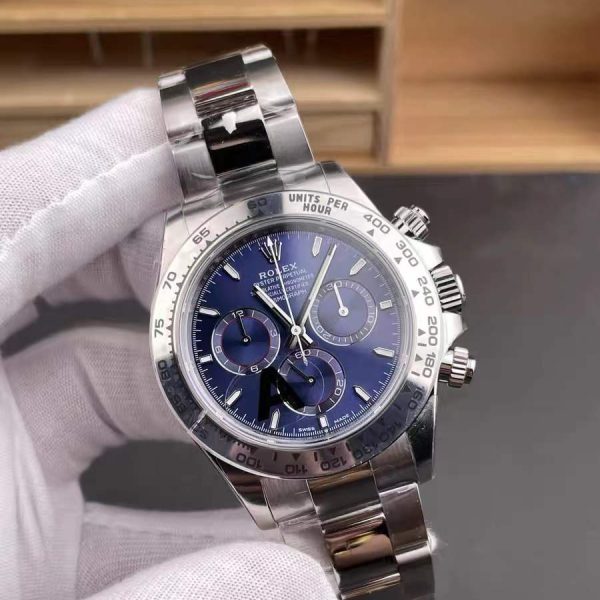 VS Factory Rolex Cosmograph Daytona 40mm Blue Dial White Gold (126509) — detail view 2